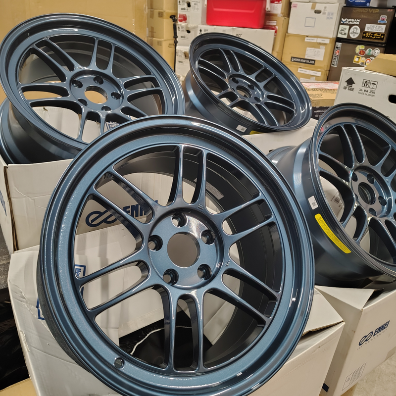 Enkei RPF1 18x9.5 5x114.3 38mm Offset 73mm Center Bore Misty Blue Wheel (Set)
