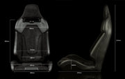 BRAUM Viper-X Fixed Back Bucket Seat - dimensions and reference diagram