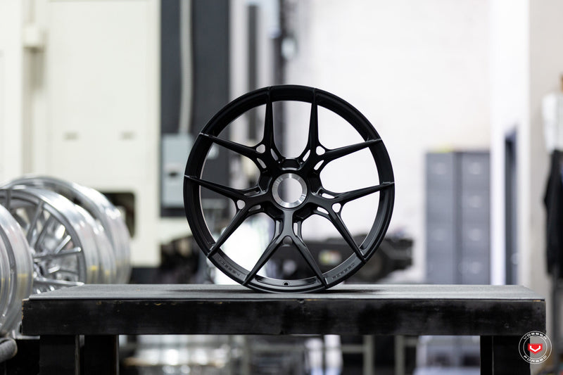 Vossen Forged S21-01 - 21X9 - ET32 - Centerlock - Satin Black Wheel - 992 Turbo S Fitment (Front)