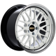 BBS LM 17x8.5 5x120 ET18 White w/ Blue Metallic Flake / Diamond Cut Lip Wheel 82mm PFS/Clip Required