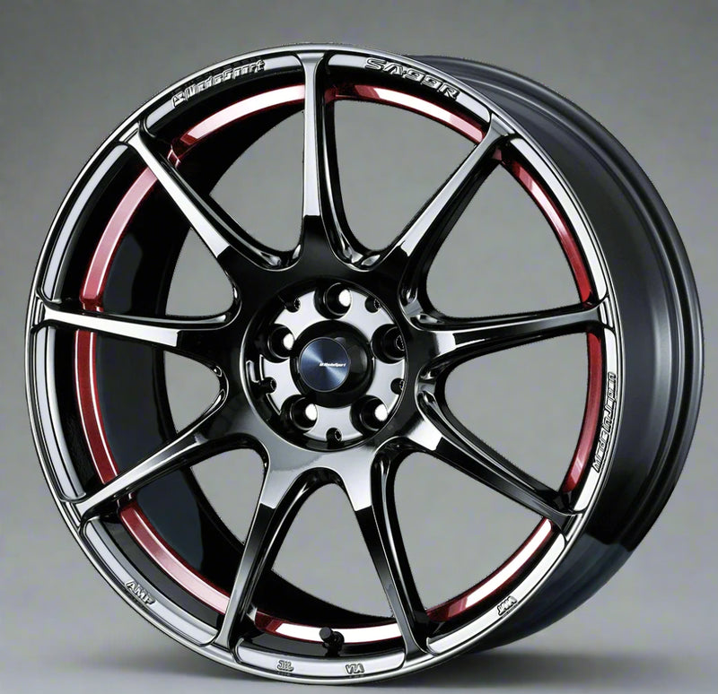 Weds SA99R rim with black and red design on a white background