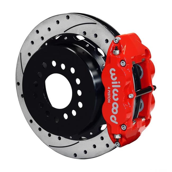 Wilwood Narrow Superlite 4R Rear Kit 12.88in Drilled Red G-Body W/ 2.62in Axle Offset