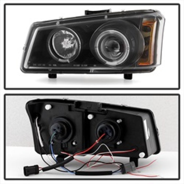 Spyder Chevy Silverado 1500 03-06 Projector LED Halo LED Amber Reflector Blk PRO-YD-CS03-AM-BK