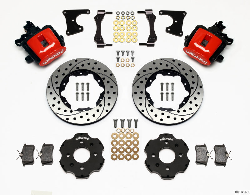 Wilwood Combination Parking Brake Rear Kit 11.00in Drilled Red Civic / Integra Drum 2.71 Hub Offset