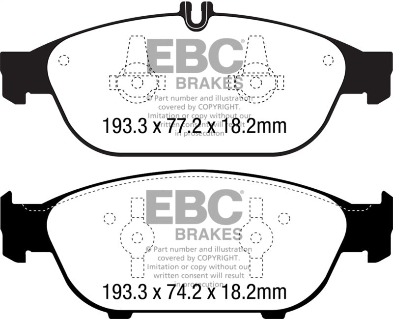 EBC 12+ Mercedes-Benz E550 4.6 Twin Turbo Coupe Redstuff Front Brake Pads