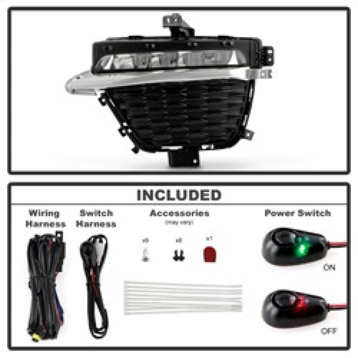 Spyder 22-24 Jeep Grand Cherokee (2-Row) OEM LED Fog Lights w/Switch - Clear (FL-JGC22-LED-C)