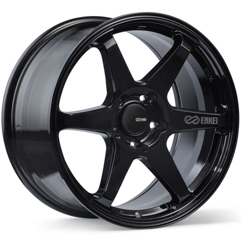 Enkei T6R 17x8 45mm Offset 5x100 Bolt Pattern 72.6 Bore Gloss Black Wheel