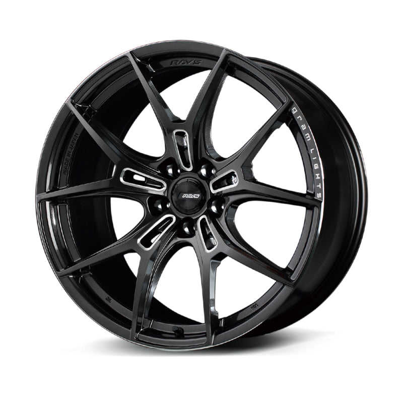 Gram Lights 57FXZ 18x9.5 +22 5-114.3 Super Dark Gunmetal & Machining Rim Edge DC Wheel