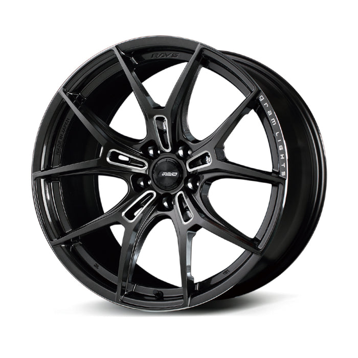 Gram Lights 57FXZ 19x8.5 +38 5x114.3 Super Dark Gunmetal and Machining Rim Edge DC Wheel