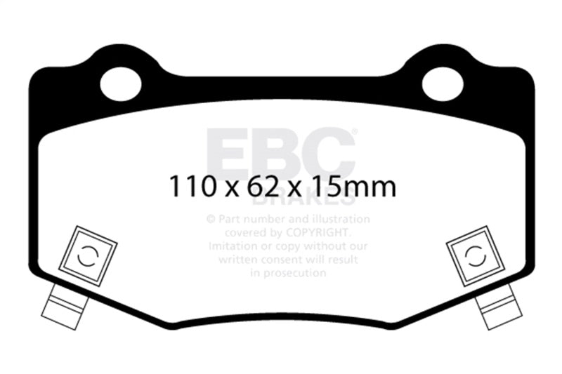 EBC 16+ Cadillac ATS-V 3.6 Twin Turbo Redstuff Rear Brake Pads