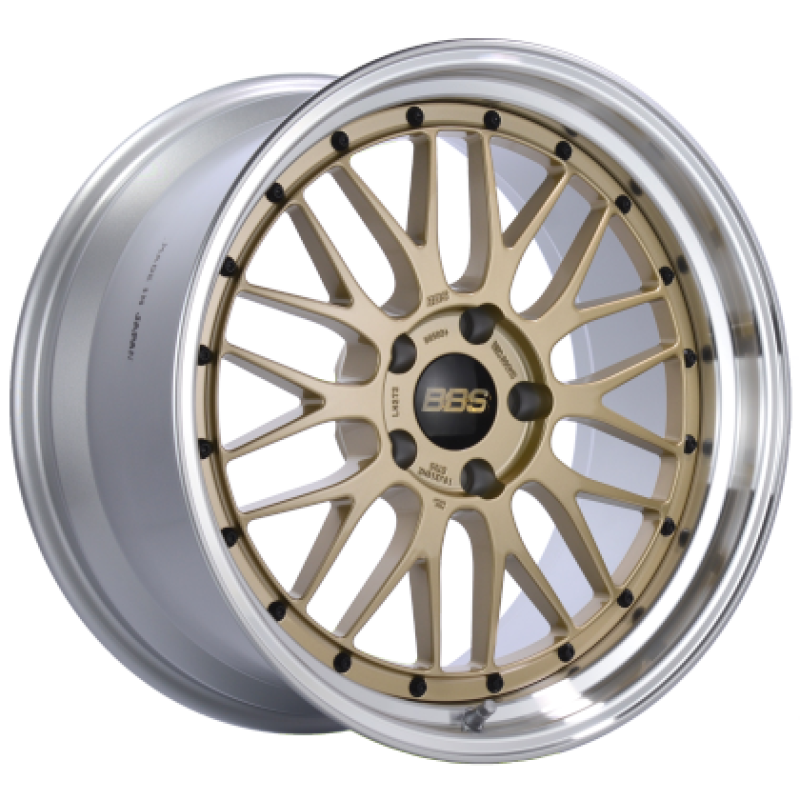 BBS LM 19x10 5x114.3 ET40 PFS Gold Center Diamond Cut Lip Wheel - 82mm PFS/Clip Required