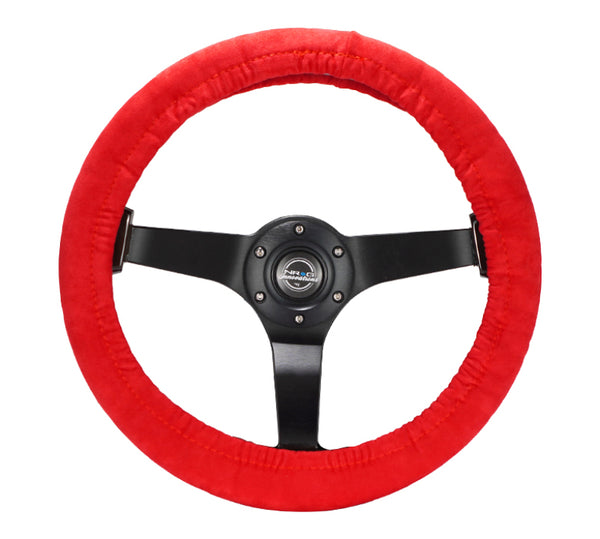 NRG Steering Wheel Cover - Red Stretch Micro Fiber w/ NRG Tag