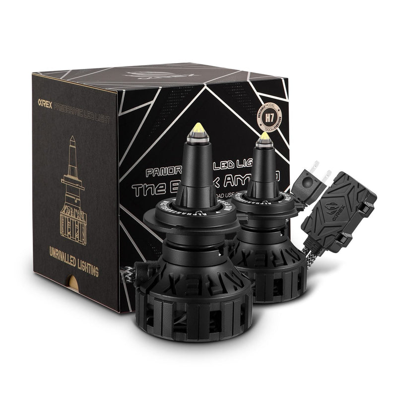 AlphaRex Black Ammo Panoramic LED Light Bulbs - H7