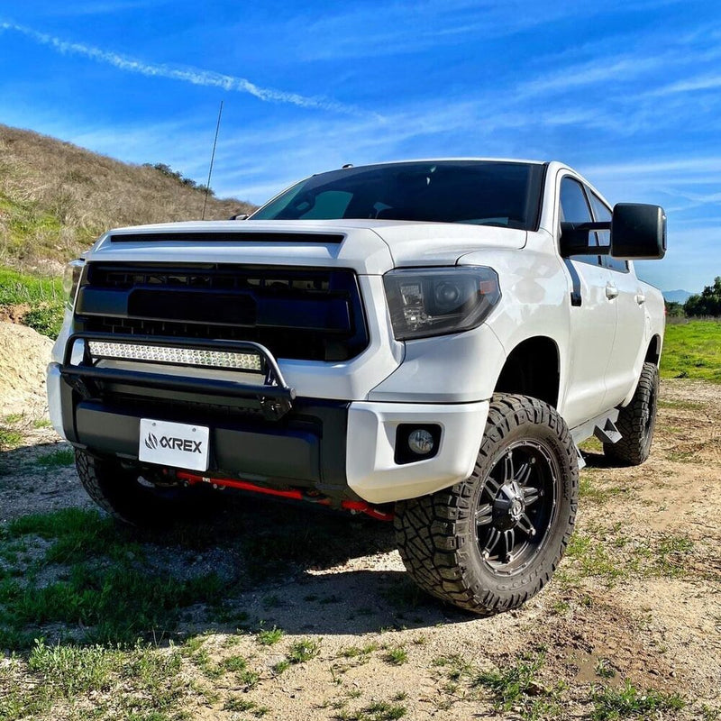 AlphaRex 14-21 Toyota Tundra MK II LUXX Series Crystal Headlights Alpha Black