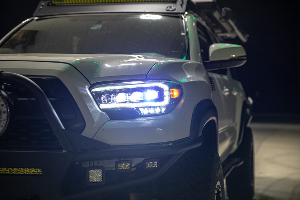 AlphaRex 16-23 Toyota Tacoma LUXX-Series LED Crystal Headlights - Alpha-Black