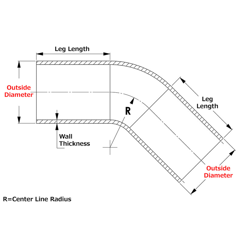 HPS 45 Degree Aluminum Tube (AT45-187-CLR-225)