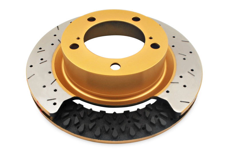 DBA 2014+ Audi RS Q3  Front 5000 Series Cross Drilled & Dimpled Rotor w/Clear Anodized Hat