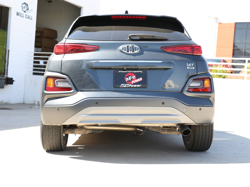 aFe Takeda 2.5in 304 SS Axle-Back Exhaust w/o Muffler w/BlackTips 18-22 Hyundai Kona L4-1.6L (t) AWD