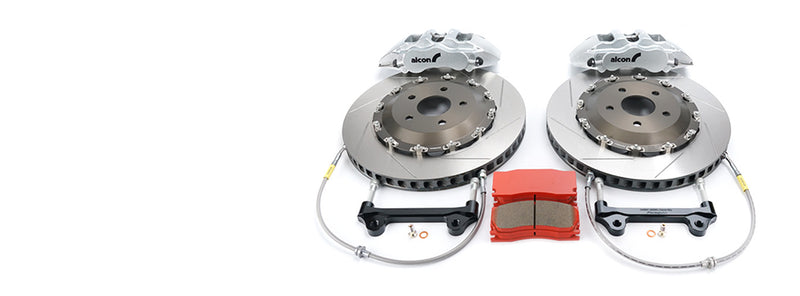 Alcon Pro-System Porsche 981 Cayman GT4 w/ Parking Brake Drum Rear Rotor Assemblies - Pair