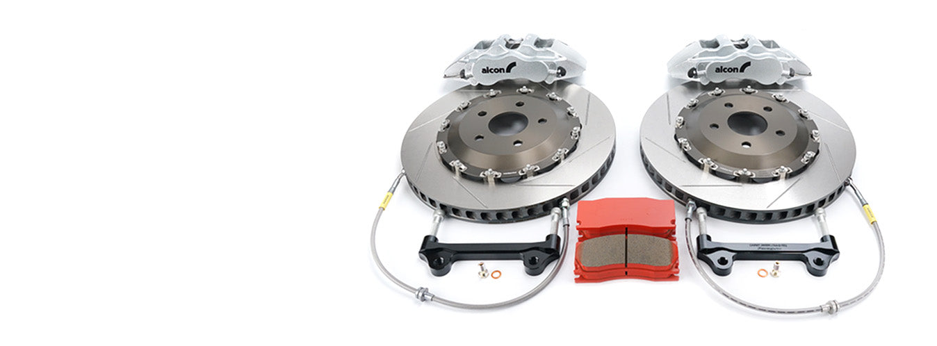 Alcon Pro-System Porsche 981 Cayman GT4 w/ Parking Brake Drum Rear Rotor Assemblies - Pair