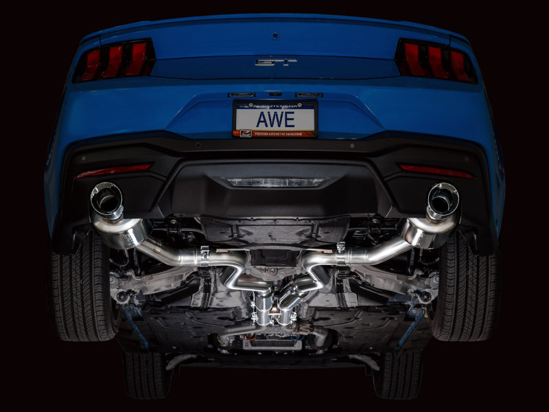 AWE 2024 Ford Mustang GT Fastback S650 RWD Touring Catback Exhaust w/ Dual Chrome Silver Tips