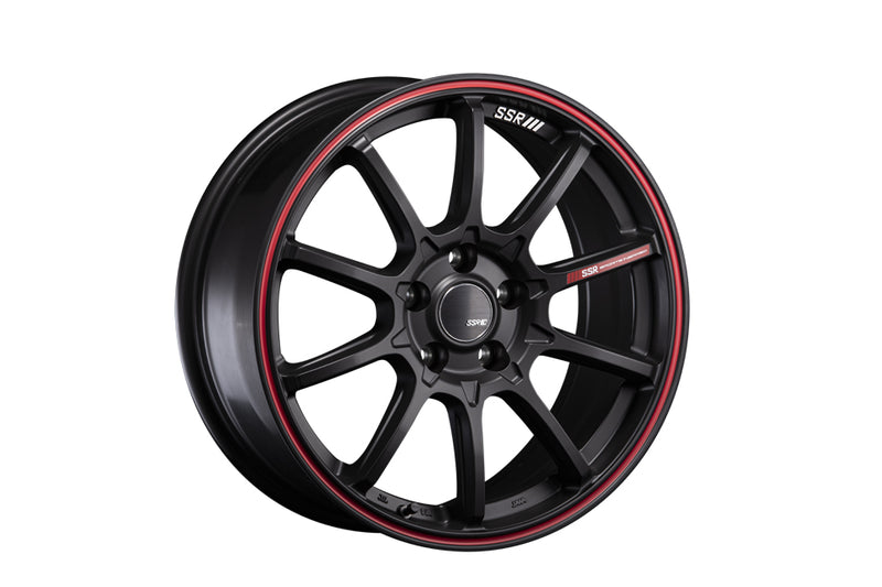 SSR GTV05 5x100 18x7.5 Offset 45 Flat Black w/ Red Line