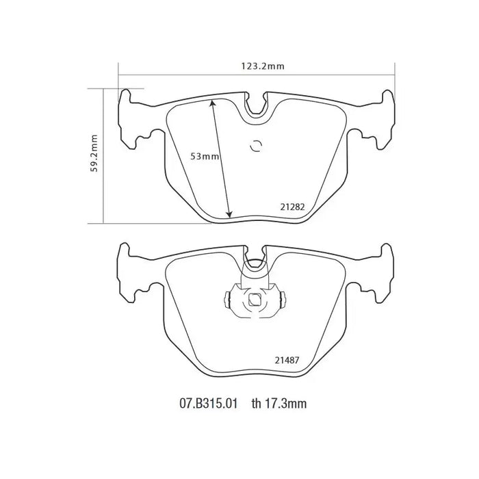 Brembo 02-03 Alpina Roadster V8 (E52) HP2 Pads - Rear