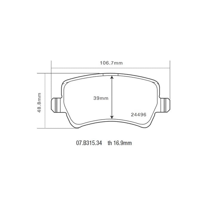 Brembo 06-15 Ford Galaxy 1.6 Ecoboost HP2 Pads - Front