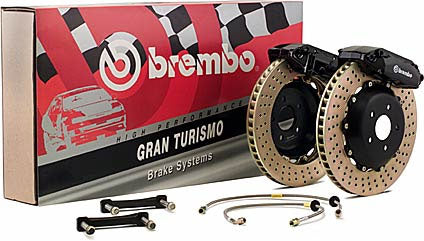 Brembo 74-89 Porsche 911S/SC/Carrera Rear BBK 4-Piston 2pc 345x28 2pc Slotted Rotor Type 3 - Red