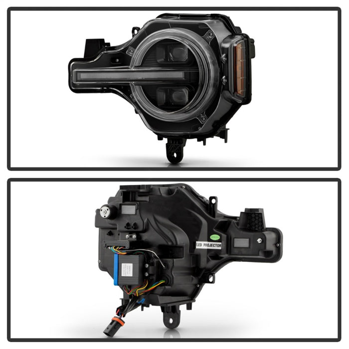 Spyder 21-24 Ford Bronco High-Power LED Headlights - Black (PRO-YD-FB21LEDAP-SEQSBGR-BK)