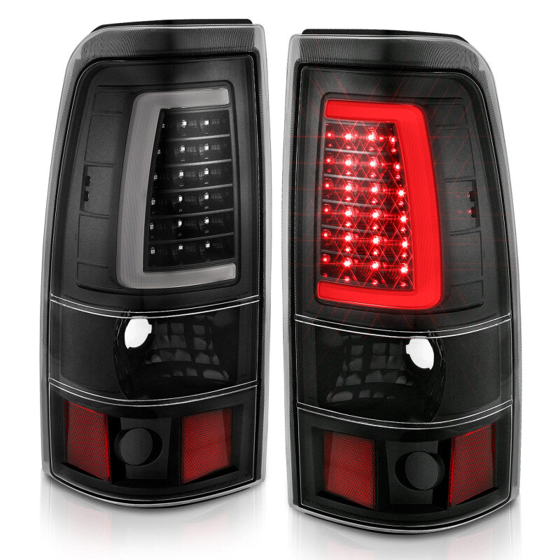 ANZO 2003-2006 Chevy Silverado 1500 LED Taillights Plank Style Black w/Clear Lens