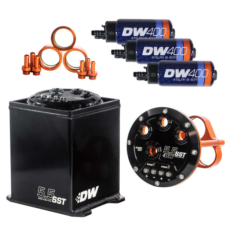 DeatschWerks 5.5L Modular Surge Tank Includes 3 DW400 Fuel Pumps