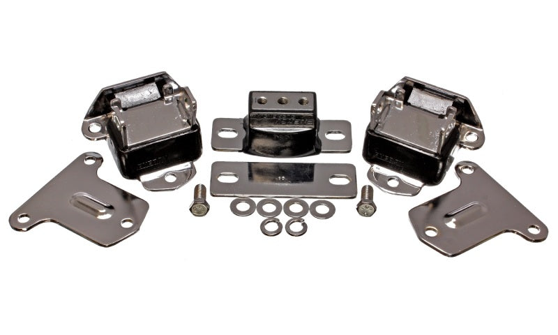 Energy Suspension 69-71 Camaro / 70-73 Monte Carlo Blk Motor and Transmission Mounts; Chrome Finish