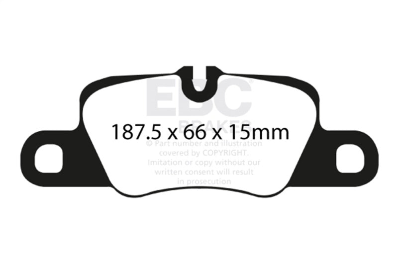 EBC 12-15 Porsche 911 (991) (Cast Iron Rotor only) 3.8 Carrera S Redstuff Rear Brake Pads