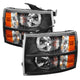 xTune Chevy Silverado 07-13 Crystal Headlights Black HD-JH-CS07-AM-BK