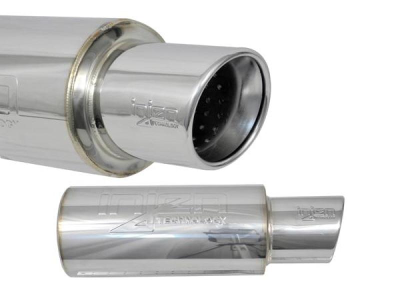 Injen 3.00 Universal Muffler w/Stainless Steel resonated rolled tip (Injen embossed logo)