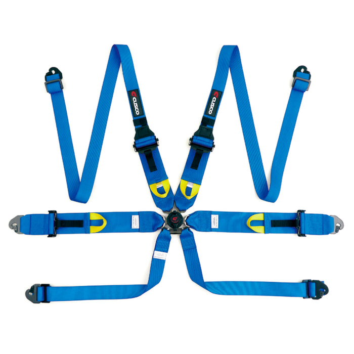 Cusco Universal 6 Point 3in Shoulder 3in Lap w/Eyebolts (7/16-20UNF Thread) FIA Racing Harness- Blue