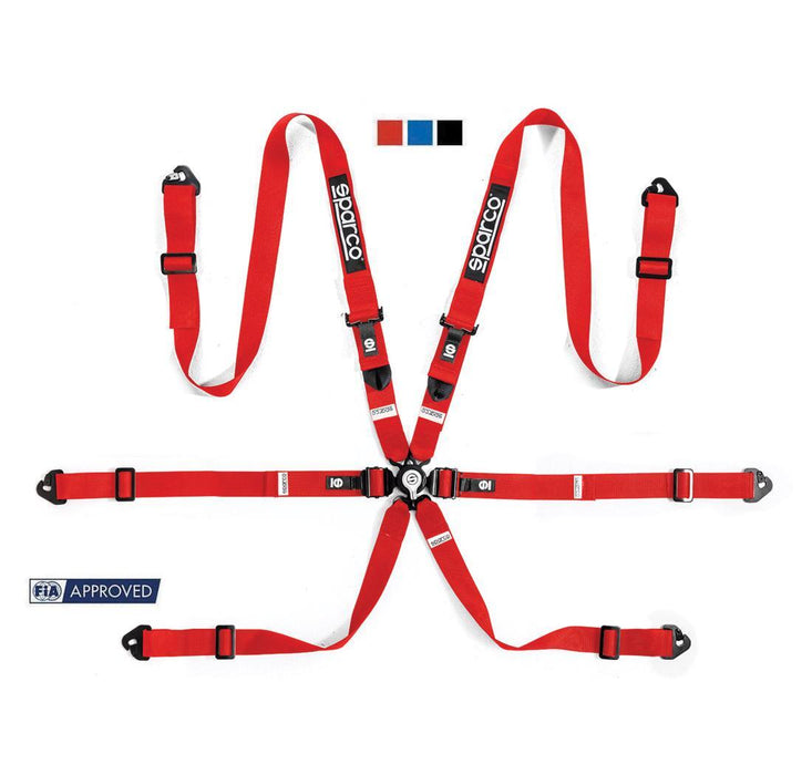 Sparco Belt H-2 PD 6-Point 2in Harness - Black