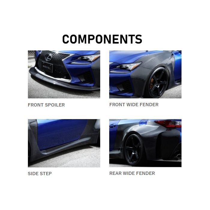 NOVEL Racing Japan Full Fiberglass Widebody Kit for Lexus RC F - NOV-RCF-017