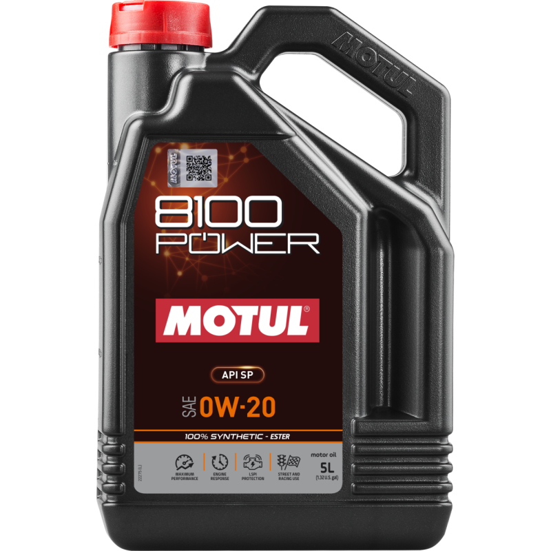 Motul 5L 8100 Power 0W20 Full Synthetic Engine Oil