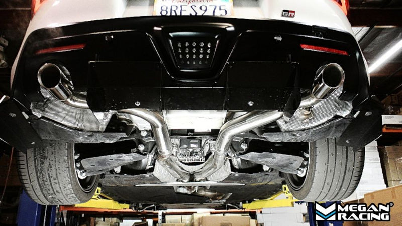 Megan Racing Toyota Supra 19+ OE Type Dual Exit Exhaust System W/ Burnt Blue Tips (3.0L 6-Cyl) - MR-CBS-TS20-OE-R-BT+M