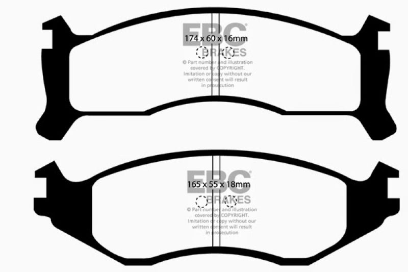 EBC 91-93 Chrysler Fifth Avenue 3.8 Redstuff Front Brake Pads