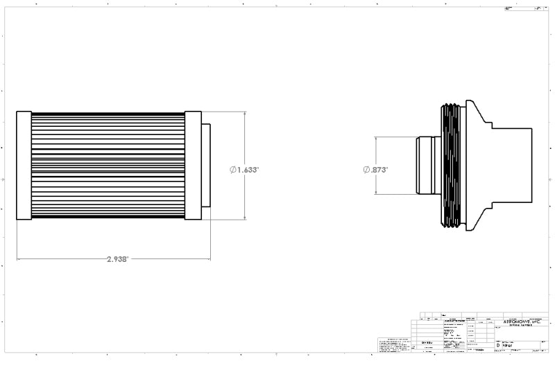 Aeromotive In-Line Filter - (AN -8 Male) 40 Micron Stainless Mesh Element Bright Dip Black Finish