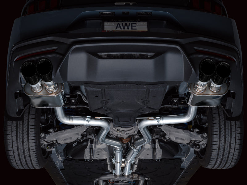 AWE 2024 Ford Mustang GT Fastback S650 RWD SwitchPath Catback Exhaust w/ Quad Diamond Black Tips