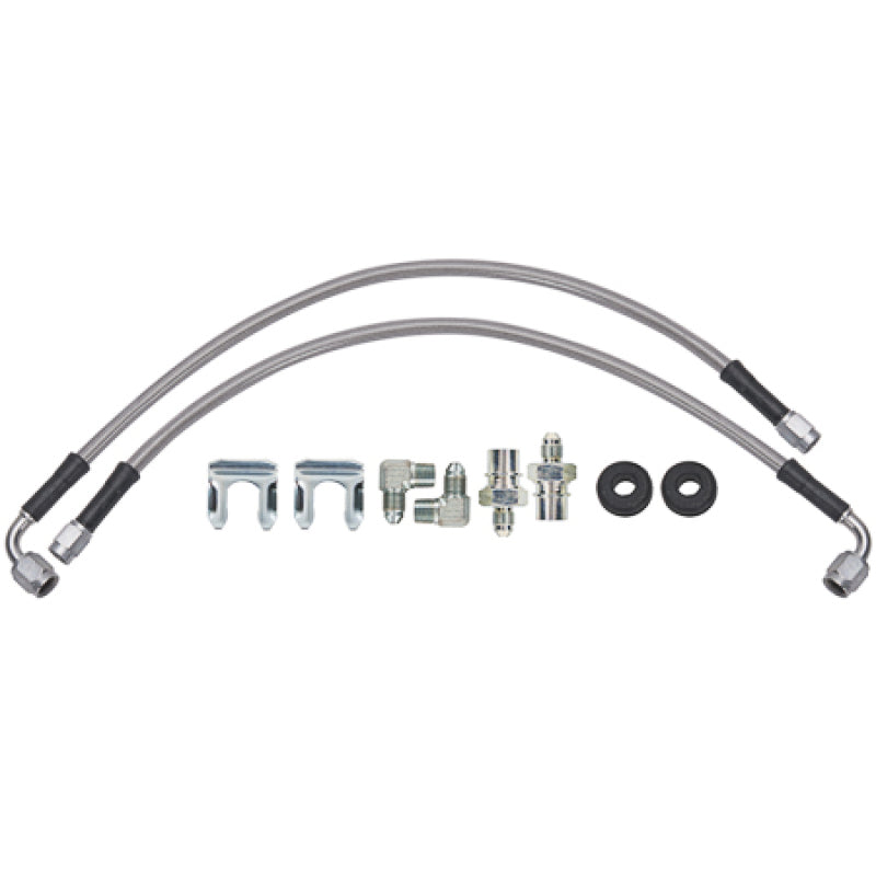 Wilwood 16in OAL Flexline -3 Hose to M10 x 1.00 to -3 Female Outlet 90 DEG 1/8 NPT