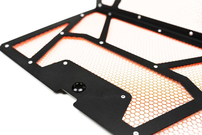 Agency Power 14-18 Polaris RZR XP 1000 / XP Turbo Vented Engine Cover - Matte Black/Orange Mesh