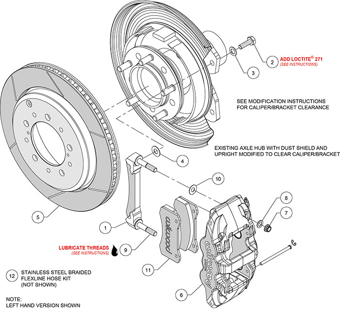 Wilwood AERO4 Rear Bracket Kit Toyota LC200