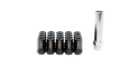 7-Sided Heptagon Open-Ended Lug Nuts (Black, M12x1.5) - MRS-LN-7M1215-O-B
