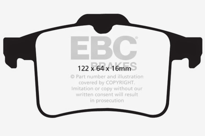 EBC 10-15 Jaguar XF 5.0 Supercharged (470) Redstuff Rear Brake Pads