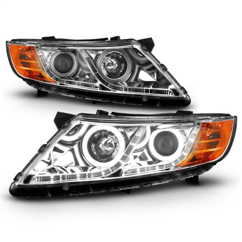 ANZO 2011-2013 Kia Optima Projector Headlights w/ Halo Chrome (CCFL)